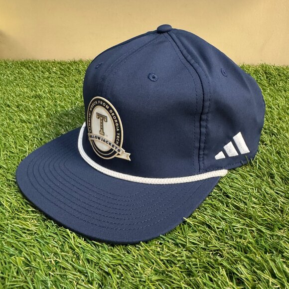 Adidas Ramblin' Wreck from Georgia Tech Yellow Jackets Rope Hat Leather Strap - Picture 1 of 8